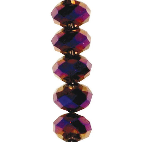 8mm Squashed Facet Crystal Beads (available in 5 colours)